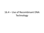 16.4 * Use of Recombinant DNA Technology