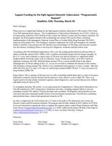 domestic TB funding letter - National TB Controllers Association