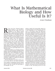 What Is Mathematical Biology and How Useful Is It?
