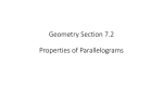 Geometry Section 7.2 Properties of Parallelograms