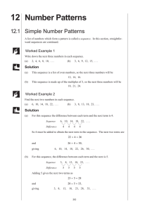 12 Number Patterns