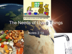 The Needs of Living Things