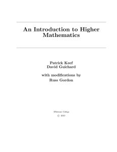 An Introduction to Higher Mathematics