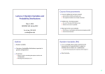 Lecture 2: Random Variables and Probability Distributions Course