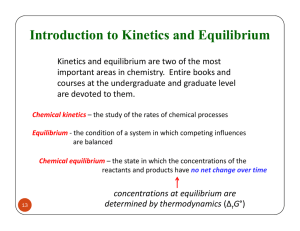 Introduction to Kinetics and Equilibrium