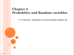 Chapter 8 Probability and Random variables 1