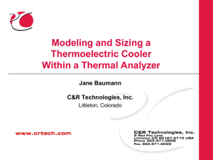 Modeling and Sizing a Thermoelectric Cooler Within a Thermal