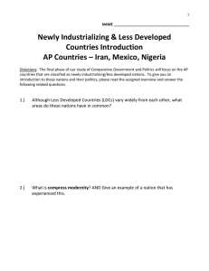 Intro to New Industrializing and Less Developed Countries