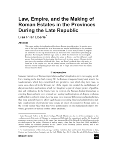 Law, Empire, and the Making of Roman Estates in the Provinces