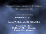 Current Management of Children with Appendicitis