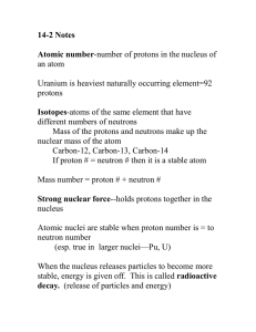 14-2 Notes Atomic number