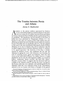 The Treaties between Persia and Athens