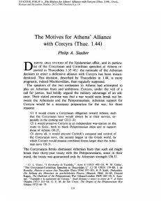 The Motives for Athens` Alliance with Corcyra
