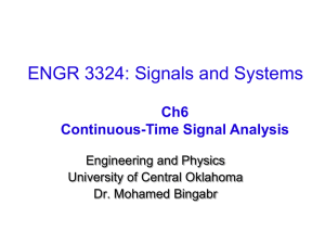 ELEC 360: Signals and Systems - Department of Engineering and