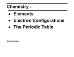 Chemistry - • Elements • Electron Configurations • The Periodic Table