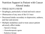Nutrition Support in Patient with Cancer Altered intake
