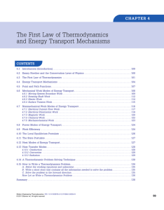 Chapter 4 - The First Law of Thermodynamics and Energy Transport