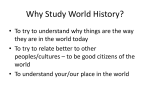 Why Study World History?