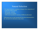 Natural Selection - Nicholls State University