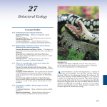Chapter 27: Behavioral Ecology