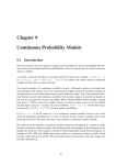 Chapter 9 Continuous Probability Models