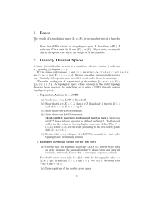 1 Bases 2 Linearly Ordered Spaces