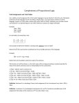 Completeness of Propositional Logic Truth Assignments and Truth