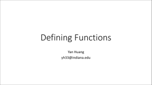 Defining Functions