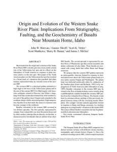 Origin and Evolution of the Western Snake River Plain
