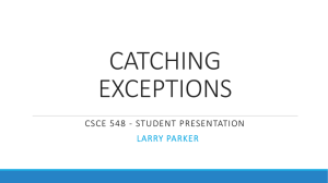 CATCHING EXCEPTIONS