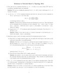 Solutions to Tutorial Sheet 8, Topology 2011