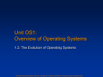 Unit OS1: The Evolution of Operating Systems