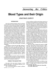 Blood Types and their Origin