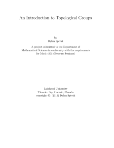 An Introduction to Topological Groups
