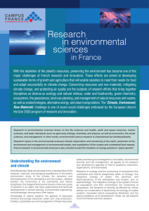 Research in environmental sciences in France
