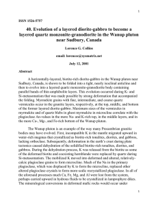 40. Evolution of a layered diorite-gabbro to become a layered quartz