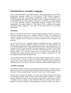 Introduction to Assembly Language