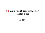 30 Safe Practices for Better Health Care