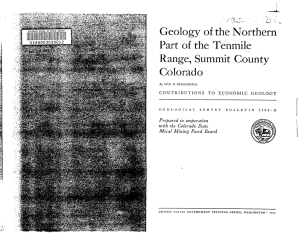 Geology of the Northern Part of the Tenmile Range, Summit County