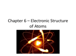 Chapter 6 * Electronic Structure of Atoms