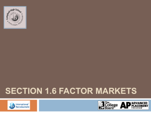 Section 1.6 Factor Markets