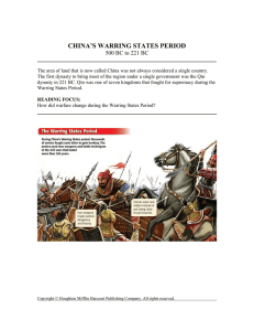 CHINA`S WARRING STATES PERIOD