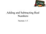 Adding and Subtracting Real Numbers - peacock