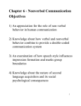 Chapter 6 - Nonverbal Communication Objectives