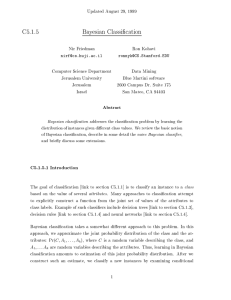 Bayesian classification - Stanford Artificial Intelligence Laboratory