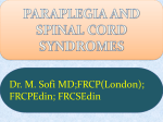 paraplegia and spinal cor syndromes