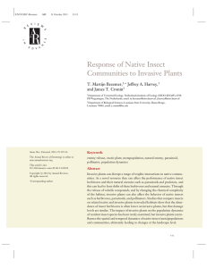 Response of Native Insect Communities to Invasive Plants
