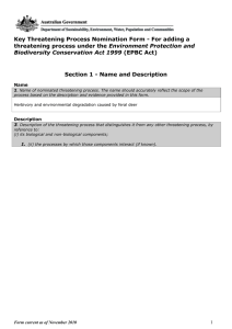 Key Threatening Process Nomination Form