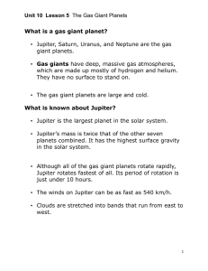 Unit 10 Lesson 5 The Gas Giant Planets