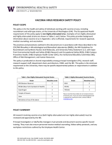 vaccinia virus research safety policy